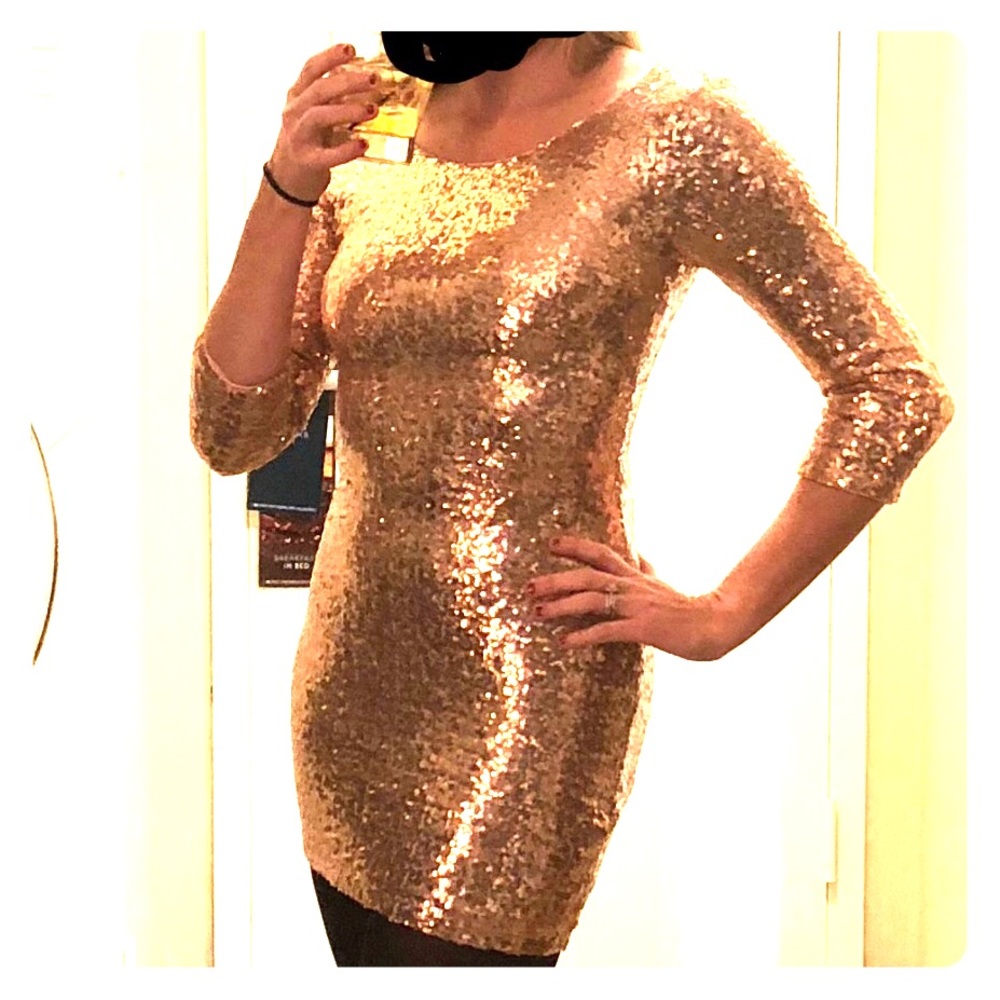 Rose Gold Sequined Dress
